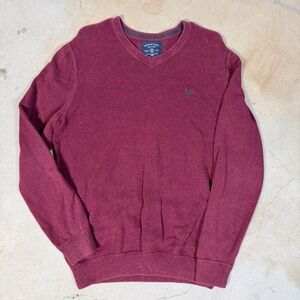 American Eagle Outfitters Womens Burgundy V Neck Long Sleeve Sweater Size L